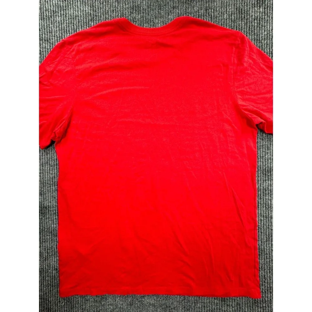 Nike‎ Shirt Mens XL Red Knit Logo Short Sleeve Basketball Athletic Cut Workout